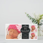 かわいい女の子ベビーフォトモノグラム誕生のお知らせ 案内状 (スタンド正面)