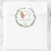 かわいい女の子ベビーベアービーグリーンありがとう好意 ラウンドシール (バッグ)