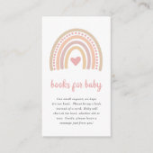 かわいい女の子ボホ虹の本ベビー赤ちゃんシャワー エンクロージャーカード (正面)