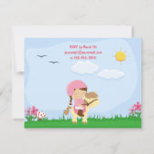 かわいい女の子ポニーに乗って～馬誕生日 招待状 (裏面)