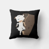 かわいい女の子ママ棺ハロウィーンデザイン クッション (裏面)