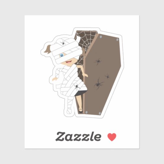 かわいい女の子ママ棺ハロウィーンデザイン シール (シート)