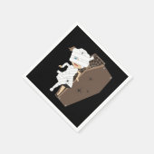 かわいい女の子ママ棺ハロウィーンデザイン スタンダードカクテルナプキン (角)