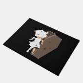 かわいい女の子ママ棺ハロウィーンデザイン ドアマット (アングル)