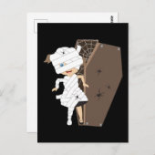 かわいい女の子ママ棺ハロウィーンデザイン ポストカード (正面/裏面)