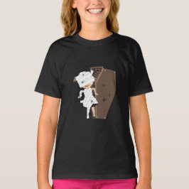 かわいい女の子ママ棺ハロウィーンデザイン Tシャツ