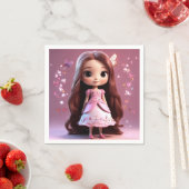 かわいい女の子マンガティッシュペーパー スタンダードカクテルナプキン (インサイチュ)