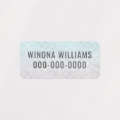 かわいい女の子マーメイドキッズ名電話スクールウェア ラベル (デザイン1)