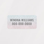 かわいい女の子マーメイドキッズ名電話スクールウェア ラベル (デザイン2)