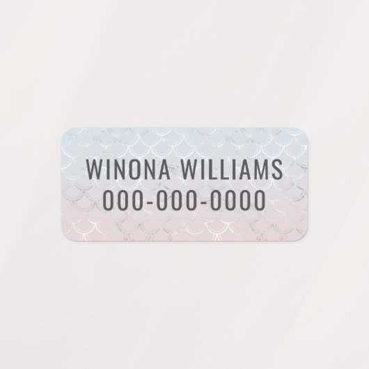 かわいい女の子マーメイドキッズ名電話スクールウェア ラベル (デザイン2)