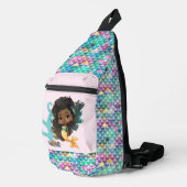 かわいい女の子マーメイドファンタジー追加の名前スリングバッグ スリングバッグ (右コーナー)