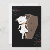 かわいい女の子ミイラ棺ガールハロウィーン誕生日 招待状 (裏面)