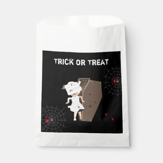かわいい女の子ミイラ棺ハロウィンキッズパーティー フェイバーバッグ (正面)
