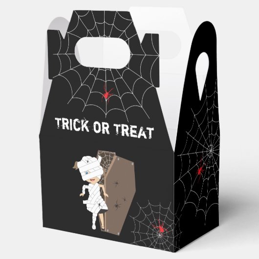 かわいい女の子ミイラ棺ハロウィンキッズパーティー フェイバーボックス (オープン)