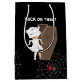 かわいい女の子ミイラ棺ハロウィーン ミディアムペーパーバッグ (正面)