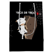 かわいい女の子ミイラ棺ハロウィーン ミディアムペーパーバッグ (裏面)