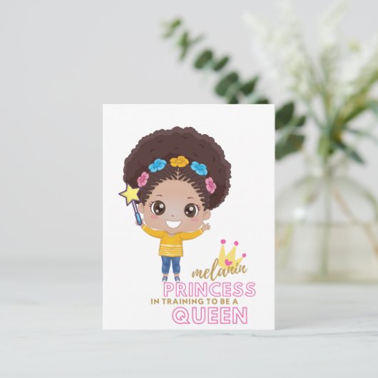 かわいい女の子メラニンプリンセストレーニングは女王になる ポストカード (スタンド正面)