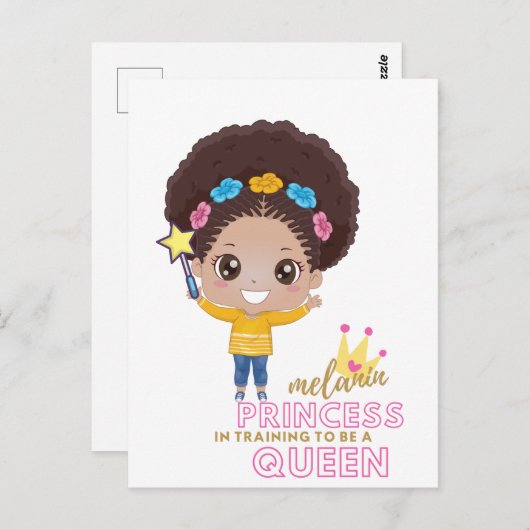 かわいい女の子メラニンプリンセストレーニングは女王になる ポストカード (正面/裏面)