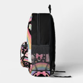 かわいい女の子モノグラムかわいらしブラックスクールの子供 プリントバックパック (右)