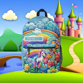 かわいい女の子ユニコーンの名前を追加 プリントバックパック