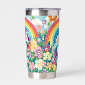 かわいい女の子ユニコーンの名前を追加 保温保冷タンブラー (左面)