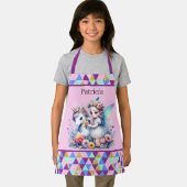 かわいい女の子ユニコーン妖精を追加して名前の子供 エプロン (インサイチュ)