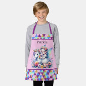 かわいい女の子ユニコーン妖精を追加して名前の子供 エプロン (着用した状態)