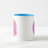 かわいい女の子ユニコーン追加モノグラムのココアティー マグカップ (中央)