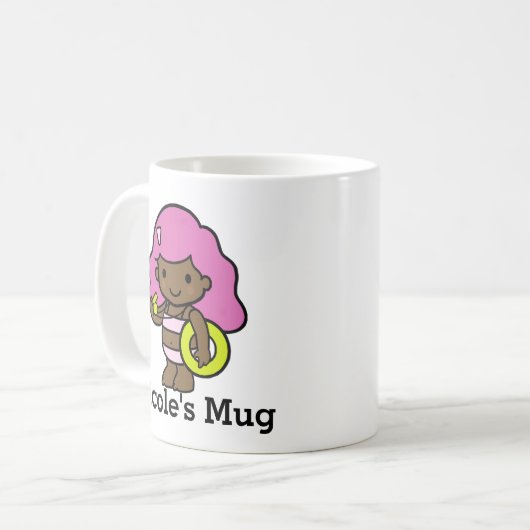 かわいい女の子ライフセーバーとライフセーバー コーヒーマグカップ (正面左)