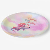 かわいい女の子レインボーピンクアクソロトル ペーパープレート (アングル)