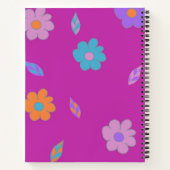 かわいい女の子レトロフラワー ノートブック (裏面)