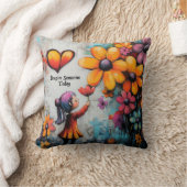 かわいい女の子レトロフローラ 感動的 クッション (ブランケット)