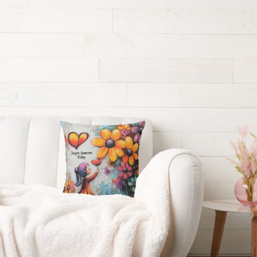 かわいい女の子レトロフローラ 感動的 クッション (ソファ)