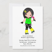 かわいい女の子ロックスター誕生日パーティー 招待状 (正面)