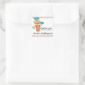 かわいい女の子ロボットシェフ料理サービスケータリング料理 スクエアシール (バッグ)