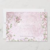 かわいい女の子ヴィンテージピンクベビーシャワー 招待状 (裏面)