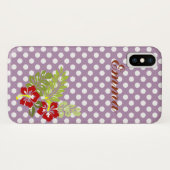 かわいい女の子向けの水玉模様モノグラム Case-Mate iPhoneケース (裏面(横))
