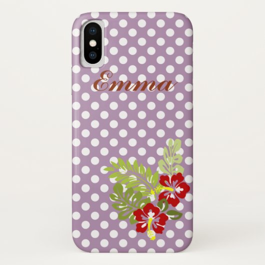 かわいい女の子向けの水玉模様モノグラム Case-Mate iPhoneケース (裏面)
