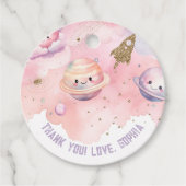 かわいい女の子宇宙惑星と星感謝していよう フェイバータグ (正面)