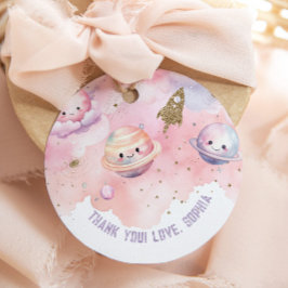 かわいい女の子宇宙惑星と星感謝していよう フェイバータグ