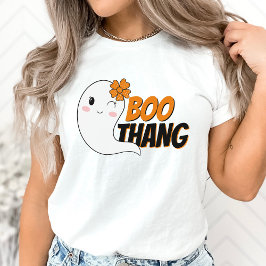 かわいい女の子幽霊ブタンホワイトハロウィーン Tシャツ