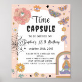 かわいい女の子幽霊誕生日タイムカプセルサイン ポスター (正面)