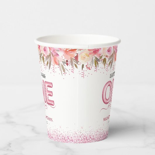 かわいい女の子恋しく思、1日1回目の誕生日 紙コップ (右)