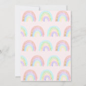 かわいい女の子抽象芸術レインボニーエイジ誕生日 招待状 (裏面)