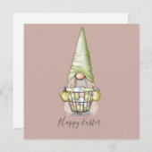 かわいい女の子格言とエッグイースターフラットカード シーズンカード (正面/裏面)