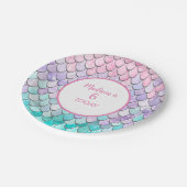 かわいい女の子第6誕生日マーメイドテーマパーティー ペーパープレート (アングル)