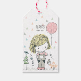 かわいい女の子誕生日ありがとうメッセージカード ギフトタグ