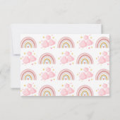 かわいい女の子誕生日パステルレインボーパーティー写真 サンキューカード (裏面)