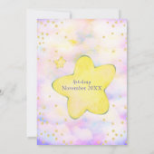 かわいい女の子金ゴールド紫ドラゴンベビーシャワー 招待状 (裏面)