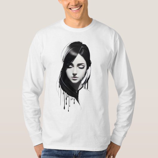 かわいい女の子顔アート2023 Tシャツ (正面)